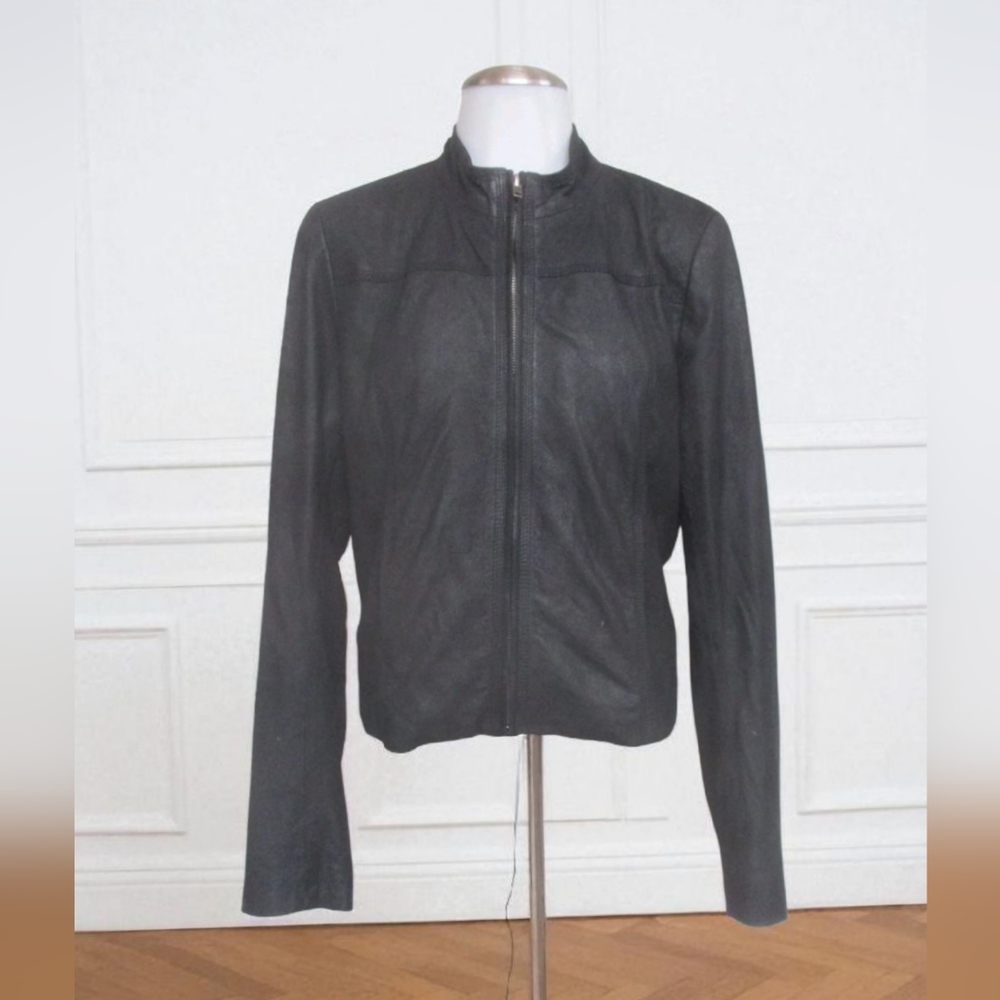 Theory Black Lamb Leather Jacket